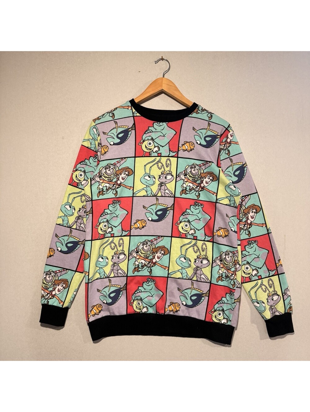 Cakeworthy Disney Pixar All Over Print AOP Sweatshirt Crewneck Pullover M Unisex